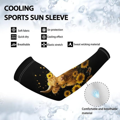 Binienty Unisex Arm Sleeves for Driving, Golf, Cycling, Sports, UV Protector Cooling Arm Sleeves Cover