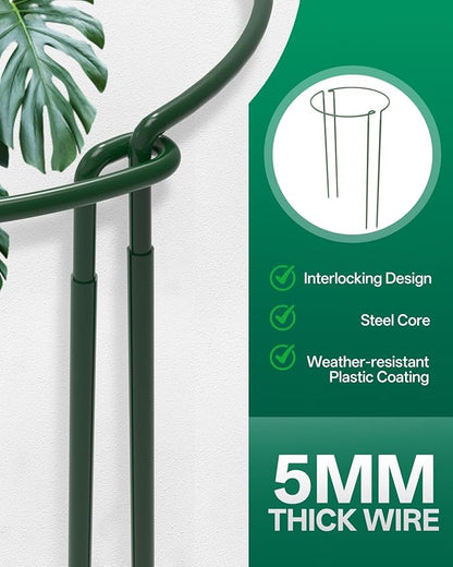 Breeze Touch 8 Pack Plant Support Stakes, 24 Inch Plant Stakes for Outdoor Plants, Peony Cage with 15 Pcs Green Lables, Peony Cages and Supports, Peonies Support Cages Flower Stakes for Plants