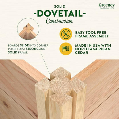 Greenes Fence Premium Cedar Elevated Garden Bed, 24" W x 48" L x 19" H - Made in USA with North American Cedar