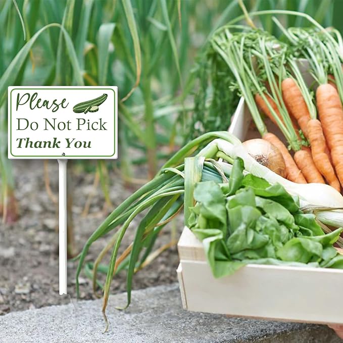 Boylee (8X12) IN Please Do Not Pick Zucchini Thank You Yard Sign With Stake Rustproof Aluminum Fruit Vegetable Signs Stand for Home Orchard Garden Outdoor Decoration