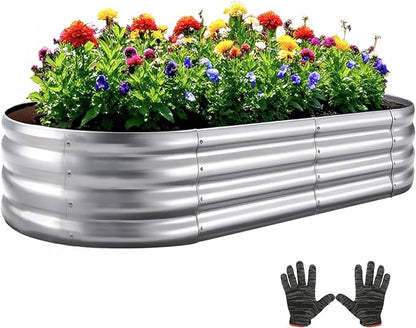 Galvanized Garden Bed kit for Vegetables/Herbs/Flowers (6X3X1)