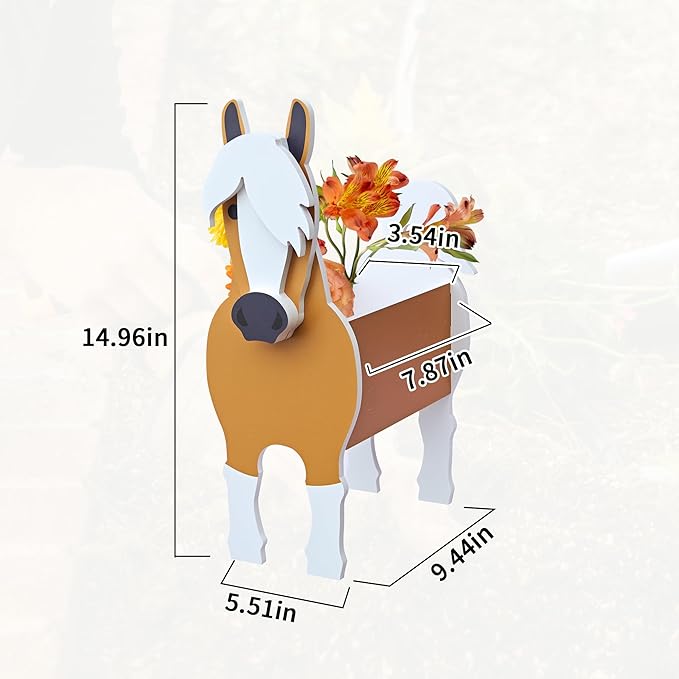 Horse Planter, Cute Animal Shape Flower Planters, Plant Pots for Indoor/Outdoor Garden Decor, Unique Gifts/Souvenirs for Pet Lovers