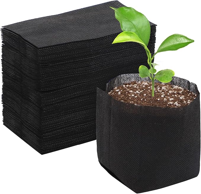 GREANER Plant Grow Bags 6.7x5.7 Inch, Non-Woven Biodegradable Plant Grow Bags for Planting, Fabric Seedling Starter Bags for Vegetable, Flower, Fruit, Saplings Tree, Home Garden Supply