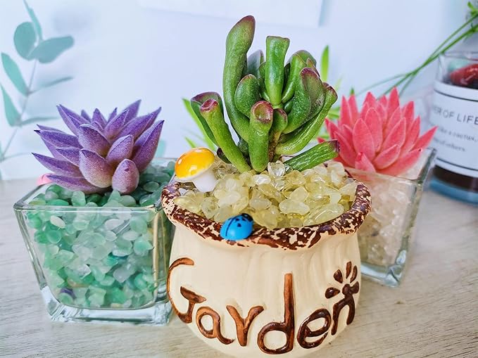 ZHIYUXI Citrine Crystal Chips Fish Tank Gravel Vase Filler Stones Crushed Crystals Gemstone Polished Healing Crystals Natural Quartz Stone 0.44lbs