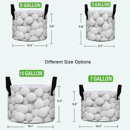 7 Gallon White Golf Balls Breathable Grow Bag Thickened Heavy Duty Plant Pot Containers with Handles for Tomato Potato Fruits Vegetables Flowers