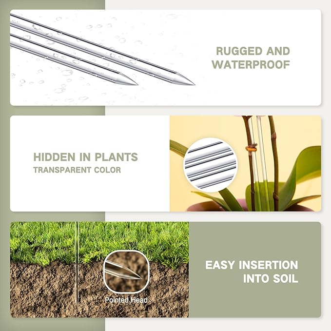 Chunful 30 Pcs 15.6 Inch Acrylic Plant Stakes Garden Sticks Clear Orchid Stakes Plant Sticks for Potted Support Tomatoes Flowers Grow Upright