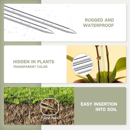 Chunful 30 Pcs 15.6 Inch Acrylic Plant Stakes Garden Sticks Clear Orchid Stakes Plant Sticks for Potted Support Tomatoes Flowers Grow Upright