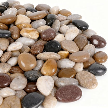 onlyfire Natural Polished Pebbles, 1.5-2 Inch Decorative Mixed Color Stones Aquarium Gravel River Rocks for Vase, Succulents, Landscaping and Home Decor (5-lb Bag)