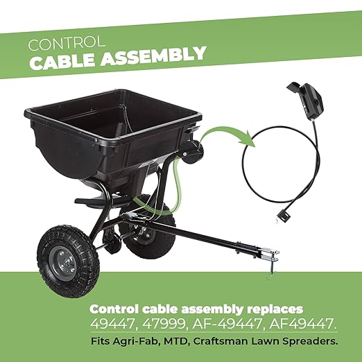 49447 Lawn Spreader Control Cable Replacement for Agri-Fab Fertilizer Spreader Parts 45-0315 45-03151 45-0388 45-03881 45-03882-KD 45-0409 45-04091 45-0460,Cable Replaces 47999 AF-49447 AF49447