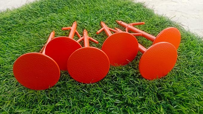 Pack of 6 Survey Land Marker in Orange Color/Property Stakes in Metal/Ground Markers Property Linemarker Boundary Stakes