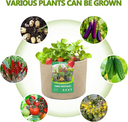 Bestio Plant Grow Bags,1 Gallon 8 Packs Grow Bags,300G Non-Woven Fabric for Vegetables Fruits Flowers Backyard Outdoor Uses
