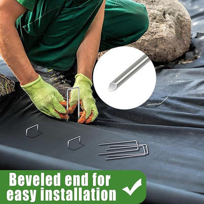 50 PCS Landscape Staples 6 Inch Galvanized Garden Stakes Garden Staples Pins Anti-Rust Ground Stakes for Weed Barrier, Irrigation Hose, Yard Lawn SOD, Landscape Fabric, Decor 6" L x1.2 W 50 pcs