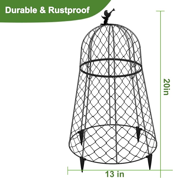 Garden Cloches for Plants, Plant Protectors from Animals, Rustproof Chicken Wire Cloches, 13" D x 20" H Large Plant Cloche and Cover, Keep Small Animals Out, 6- Pack