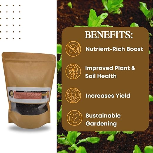 SCOTTY'S BUGS BSFL Insect Frass Organic Fertilizer, All-Purpose Plant Food for Houseplants, Gardens, Indoor Plants, Lawns, Vegetables, NPK 3-1-2, 8oz Pack