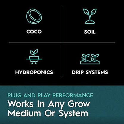 5-Part Nutrient Kit, Liquid Growth & Bloom Nutrition System, Base A, Base B, CaMg, Flex, Flow, Supports Growth to Bloom, pH Stable & Clean for Hydroponics, Soil and Coco, 5 Quarts Total