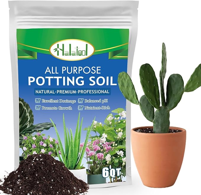 Halatool 6QT Indoor Potting Soil for Plants Orchid Potting Mix Garden Top Succulent Bonsai Soil for Aloe Vera Houseplants Flowers Vegetables & Herbs