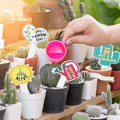 15Pcs Funny Wooden Plant Markers, Garden Plant Labels Tab Cute Patterns Plant Signs for Succulent Flowers Greenery Seedling Plants Waterproof Plant Tags for Outdoor Indoor Patio Supplies
