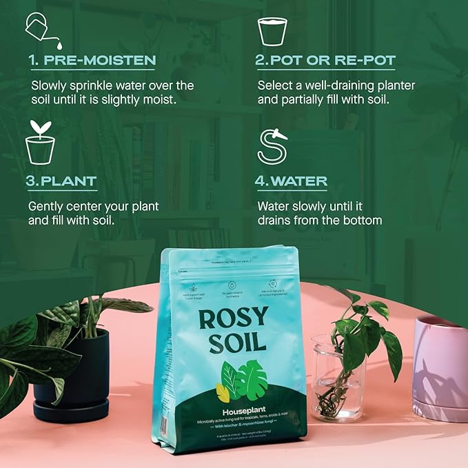 Seedling Seed Starter Soil Mix (4 qts) + Indoor Potting Soil (4 qts) - Peat Free - Potting Seed Starting Mix - Potting Soil Mix for Indoor Plants