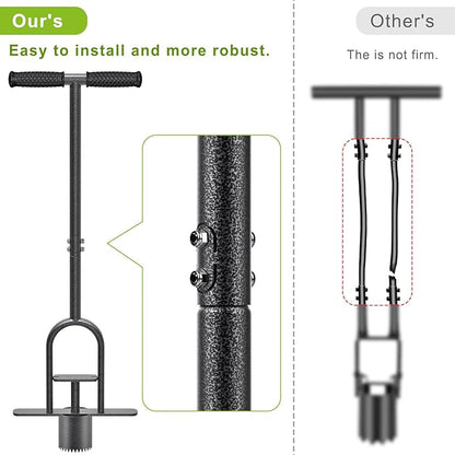 Dolibest Sod Plugger Tool, Grass Plugger Tool with Dual Pedals & Foot Ejector, Bulb Planter W/Sharp Serrations and Non-Slip Soft Grip Handle, for Lawn Planting Bulbs and Grass Repair, Easy Assembly
