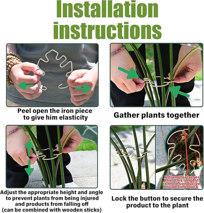Monstera Plant Stem Support - 5 Piece Set, 4.13x2.95in Durable Leaf Holder & Fishbone Cactus Stake for Healthy Growth of Climbing Plants - Easy to Use Indoor Plant Decor