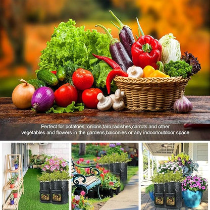 4pack 10 Gallon Potato Grow Bags Planter Bags Planting Fabric Pots with Flap and Window Garden Bags for Vegetables Tomatoes Carrots Onions