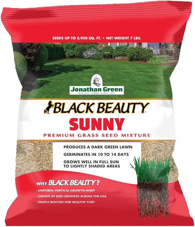 Jonathan Green (10880) Black Beauty Sunny Grass Seed - Cool Season Lawn Seed (7 lb)
