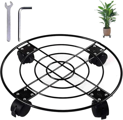 Plant Caddy with Wheels Heavy Duty Metal Iron Large Potted Plant Stand Holder Move Around Indoor Outdoor Garden Patio Flower Pot Planter Adjustable Rolling Dolly Casters with Locking Black 13 Inches …