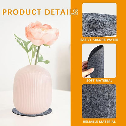 16 PCS Absorbent Waterproof Plant Coasters mat,4 Size 4/6/ 8/10 Inch Reversible Round Fabric Plant Coasters and Plant Saucers for Indoors,Plant mat for Indoor Plants