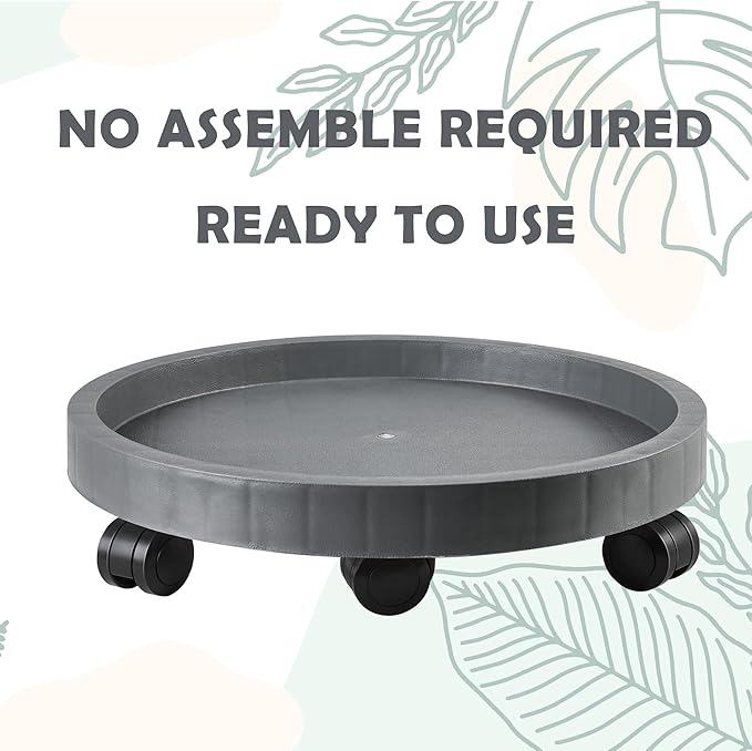 20.5 Inch Planter Caddies Rolling Saucer Caddy with Wheels, Heavy Duty Wheeled Stand for Potted Plant, Round Coaster Roller Base Tray with Casters, Flower Pot Dolly Holder for Indoor Outdoor