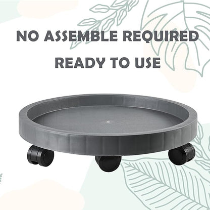 20.5 Inch Planter Caddies Rolling Saucer Caddy with Wheels, Heavy Duty Wheeled Stand for Potted Plant, Round Coaster Roller Base Tray with Casters, Flower Pot Dolly Holder for Indoor Outdoor