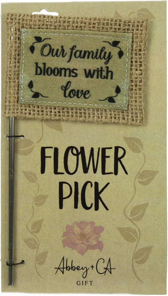 Cathedral Art Abbey & CA Gift Family Blooms W/Love Flag Flower Pick