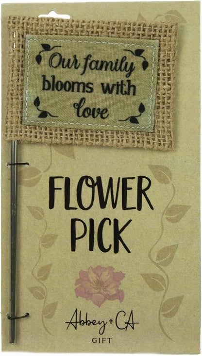 Cathedral Art Abbey & CA Gift Family Blooms W/Love Flag Flower Pick