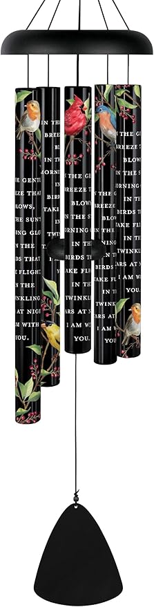 Carson 38" 'with You' Bird Wind Chime - Bereavement Chime - Cardinal Windchime for Outdoor Decor - Garden Patio Porch