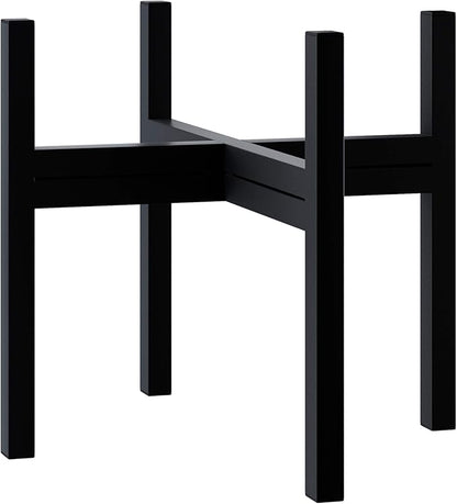 FaithLand Mid Century Plant Stand Indoor Outdoor (EXCLUDING 12" Plant Pot) , Hold Up to 12 Inch Planter, Metal Planter Stand, Potted Plant Holder, Black - Fits Snake Plant - Upgraded Design.