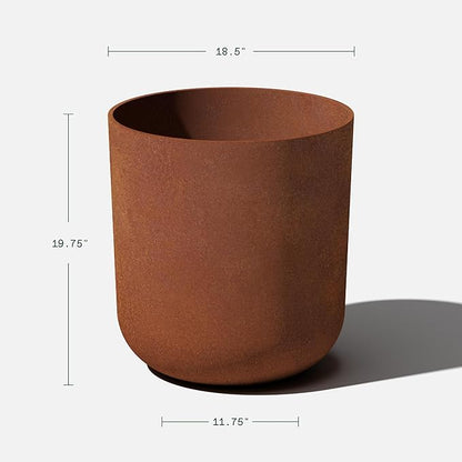Veradek Patina Series Kona Planter - Round Planter for Outdoor Porch/Garden | Naturally Rusting Planter for All-Weather Use