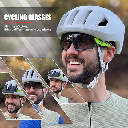 KAPVOE Photochromic Cycling Glasses Men Women Mountain Bike Sunglasses Clear MTB Bicycle Riding - K9408