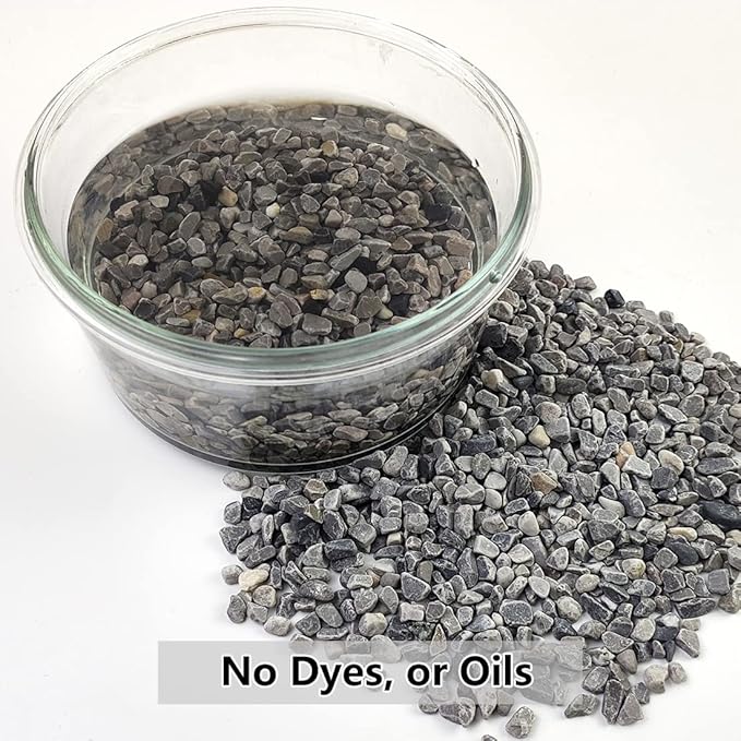 5LB Succulent and Cactus Gravel Pebbles, 1/5 Inch Natural Decorative Polished Stones, River Rocks for Plants, Vases, Aquariums, Terrarium and Outdoor Gardening,Grey