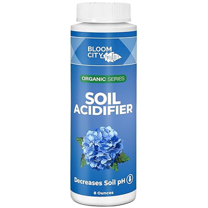 Bloom City's Organic Soil Acidifier - The Best Soil Acidifier Blueberry and Hydrangea Acidic Fertilizer for Optimal Plant Health, Quart (32 oz) (1/2 Pint (8 Ounce))
