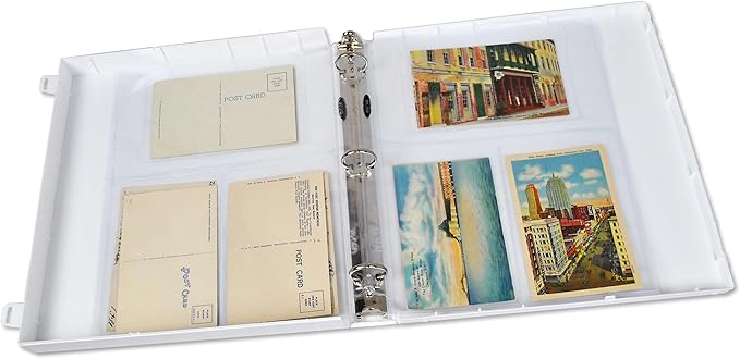 UniKeep Postcard Collector Storage Case with 20 Pages - Holds up to 120 Postcards Measuring 4" x 6" - Additional Pages Can Be Added (Blue)