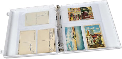 UniKeep Postcard Collector Storage Case with 20 Pages - Holds up to 120 Postcards Measuring 4" x 6" - Additional Pages Can Be Added (Blue)