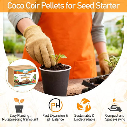 Legigo 50 PCS 30mm Coco Coir Pellets Potting Soil Mix- Compressed Coconut Coir Discs Seed Starting Soil Pellets, Coco Peat Soil Pods for Indoor & Outdoor Plants, Gardening Herbs Bonsai and Vegetables