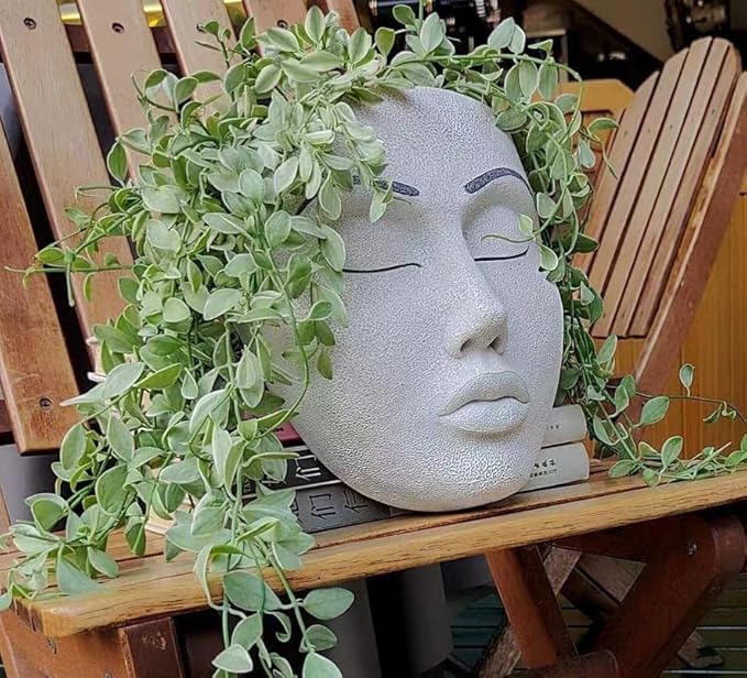Coolboy Face Planter for Indoor & Outdoor Wall Decoration, Unique Face Flower Pot