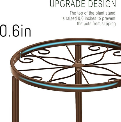 CADANI 5-Pack Metal Plant Stands for Outdoor Indoor, Anti-Rust Iron Flower Pot Stand, Heavy Duty Plant Pot Shelf for Multiple Plant, Decoration Racks for Home, Patio & Garden