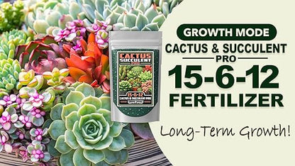 Fertilizer Commercial Grade | Cactus & Succulent Pro 15-6-12 | 3 Pounds | Custom Professional Mix Blend | Low-Nitrogen Blend | 10–12 Month Controlled Release | Micronutrients for Cacti & Succulents