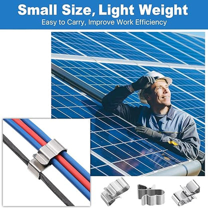 altivox 304 Stainless Steel Trailer Wire Clips 50 Pcs, Solar Panel Wire Clips Metal Wire Clamps for PV Wiring Boat Cable, Boat Trailer