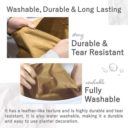 Planter Cover, Washable Kraft Paper Storage Bag, Interior, Case, Special Kraft Paper, Durable, Foldable, Toy Box, Stylish, Reliable Japanese Company, (Gray, Small)