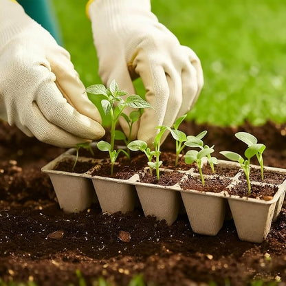 300 Cells Peat Pots Seed Starter Tray 30 Packs Biodegradable Seedling Pots Germination Trays Peat Pot for Seedling Organic Seed Starting Trays kit with (30 packs-300cells)