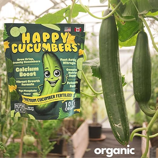 Happy Cucumber Fertilizer by Happy Nutrients Organic Premium Fertilizer for Cucumbers, Zucchini, Pumpkins, Squash & Melons – Fast-Acting, Nutrient-Rich Cucumber Plant Food for High Yields – 12 oz