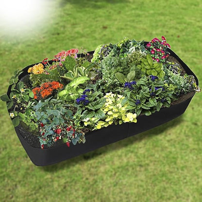 Planting Grow Bag,Felt Fabric Raised Planting Bed,Raised Garden Bed Planter Breathable Planting Container Rectangle Growing Pot