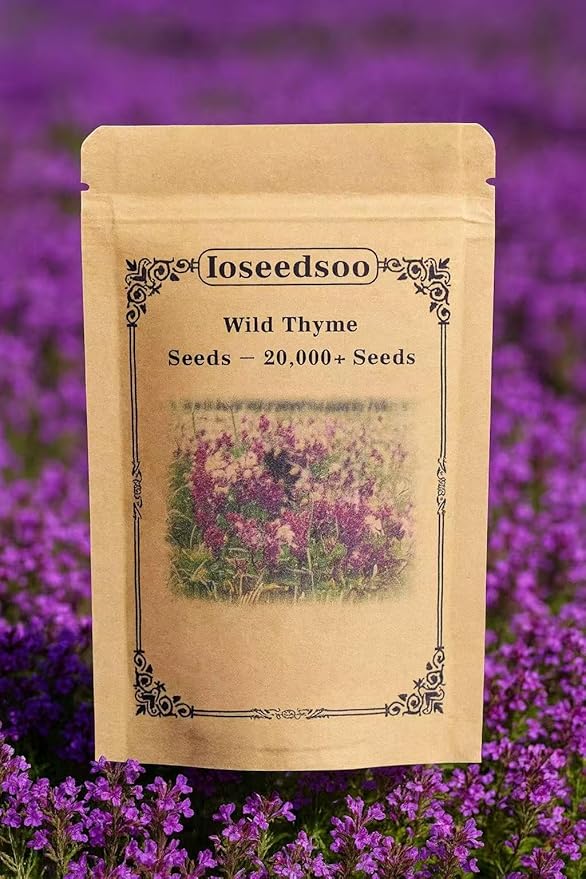 Wild Thyme Seeds – 20,000+ Seeds, Perennial Ground Cover Plant for Outdoor Garden & Landscaping